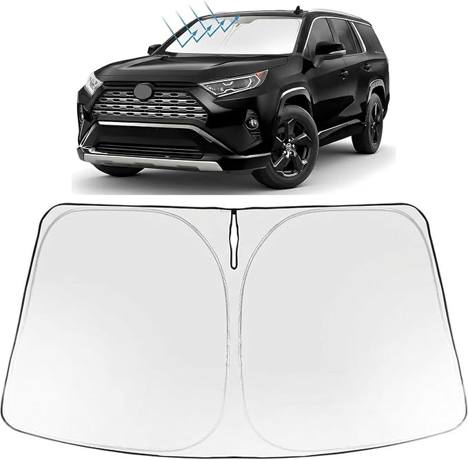 Proadsy Custom Fit 2021-2026 GMC Yukon Windshield Sun Shade, Blocks Heat | 240T Heat Shield, Drops Temp 54°F, Blocks 99% UV, Prevents Dashboard Cracking, Summer Parking & Beach Trips, Easy Twist-Fold by Proadsy
