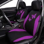 Flying Banner Butterfly car seat Covers ful Set Fashion Universal Lady Woman Female Rear Bench Split Colorized (Full Set, Purple) - Image 3