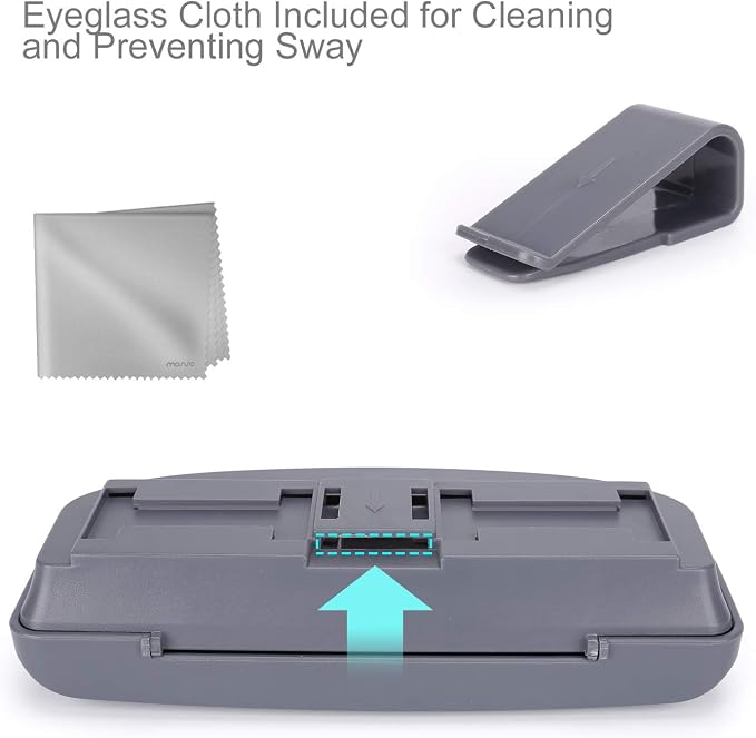 MOSISO Car Visor Sunglasses Case, ABS Eyeglasses Holder Protective Box | Universal Automotive Clip Eyewear Hard Shell Storage Organizer with Magnetic Closure and Double Card Clamp, Space Gray - Image 3