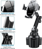 miracase Cup Phone Holder for Car, [Upgraded Version] Adjustable Long Neck Car Cup Holder Phone Mount Cradle Friendly Compatible with iPhone Samsung Google and All Smartphones, Silver - Image 5