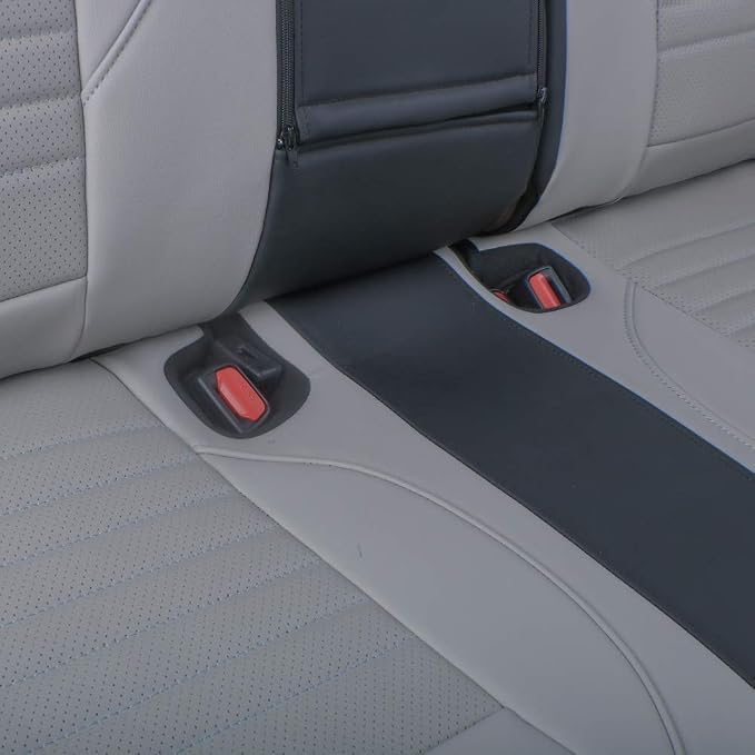 EKR Car Seat Covers for Subaru XV Crosstrek 2013-2017,Leatherette Full Set | Custom Fit for Subaru Crosstrek 2013-2017(Rear W/ NO Armrest),Factory-Like Fit,360°Protection,Faux Leather (Black/Gray) - Image 2