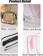 Buminee Clear Toiletry Bag, TSA Approved Travel Toiletry Bag, Water Repellent Carry-on Cosmetic Bag for Women & Men, Airline Compliant Shower Bag for Travel Accessories - 4 Pack Black Single Zipper - Image 3