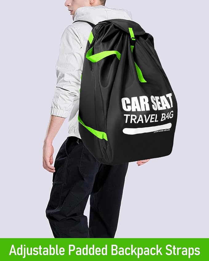 Car Seat Travel Bag for Airplane, Padded Strap Car Seat Bags for Air Travel | Thickened Large Car Seat Bags for Air Travel with Comfort Padded Straps,Carseat Storage Backpack Airport,Carseat Cover Travel - Image 2