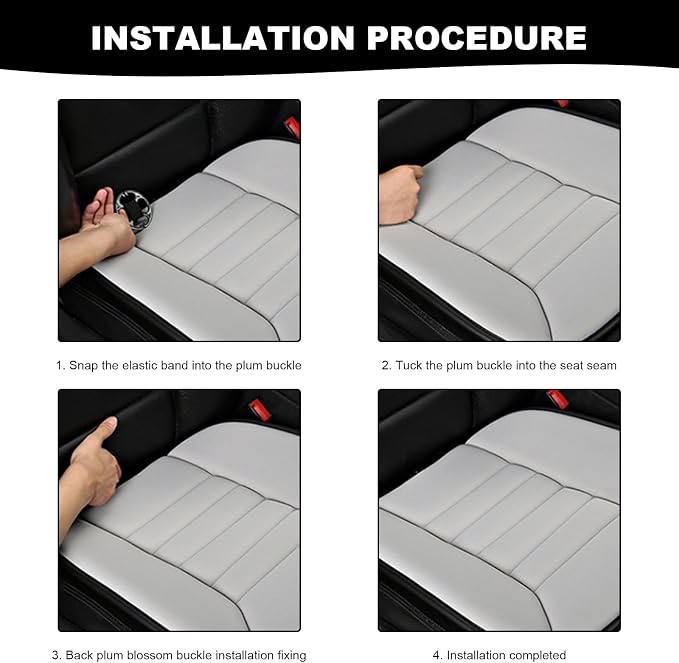 Car Seat Cushion, 1.2" Thick Comfort Memory Foam Auto Seat Pad with Non Slip Bottom, Breathable Driver Seats Pillow Pressure Relief Chair Cushion for Vehicle Office Home (Black) - Image 6