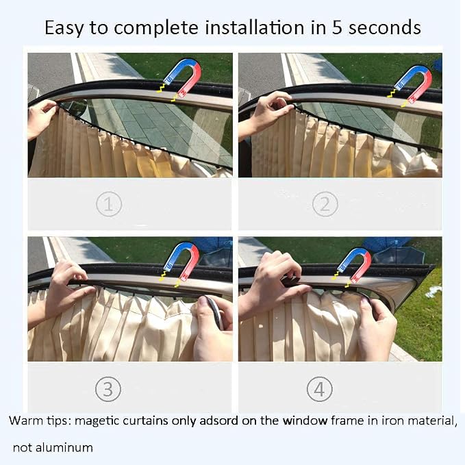 ZATOOTO Magnetic Car Window Covers for Privacy Baby Sun Shades | UV‑Block, Heat Insulation, Strong Magnets For Easy Install On Steel Frames, Camping, Sleeping,Travel, Baby Safety - Image 6