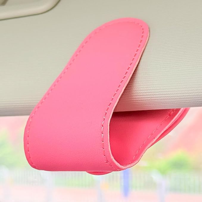 American Flag - Car Sunglass Holder, Magnetic Leather Eyeglass Hanger Mount Clip Holder for Car Visor Accessories (Pink) | Magnetic Leather - Image 4