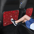 Sparkling Diamond Auto Kick Mats Back Seat Protector Cute Kick Mats Protect from Dirt Mud Seat Back Protector with Bling Crystal Rhinestone Car Interior Decor Accessories Red 2Pcs by Pirador