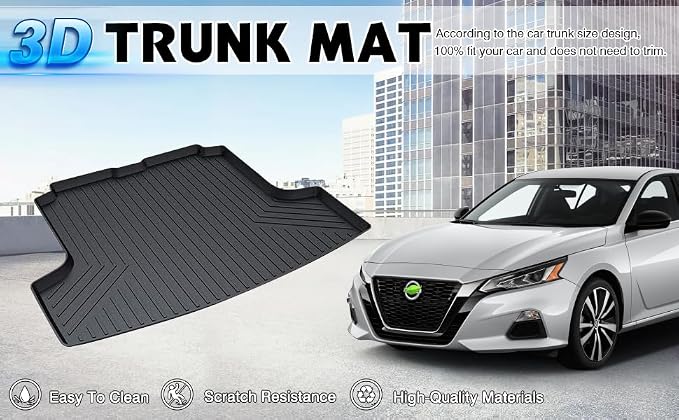 Powerty Trunk Mat for Nissan Altima Sedan 2019-2025 2026, All Weather TPE Cargo Mat Liner for Altima Rear Trunk - Image 8