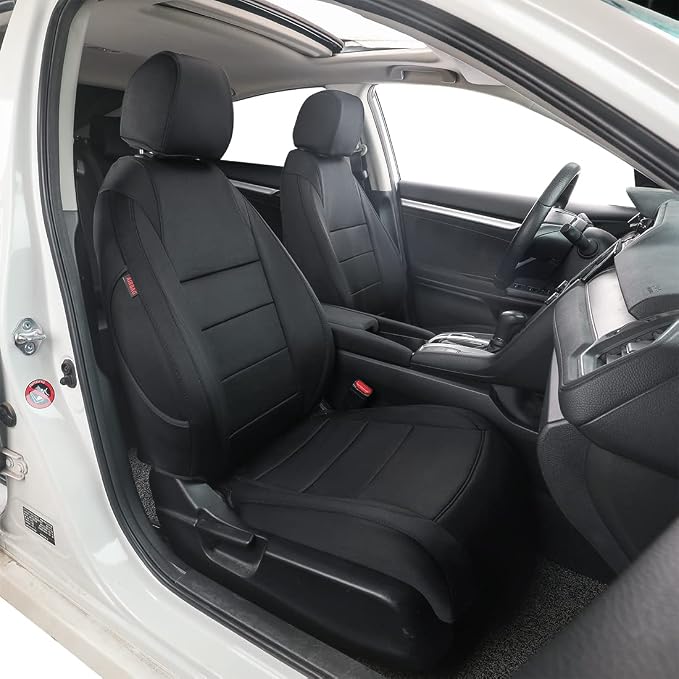EKR Civic Seat Covers Custom Fit for Honda Civic (Hatchback) 2022-2026 (Rear W/NO Armrest),Waterproof Car Seat Cover Full Set,Neoprene(Black) by EKR