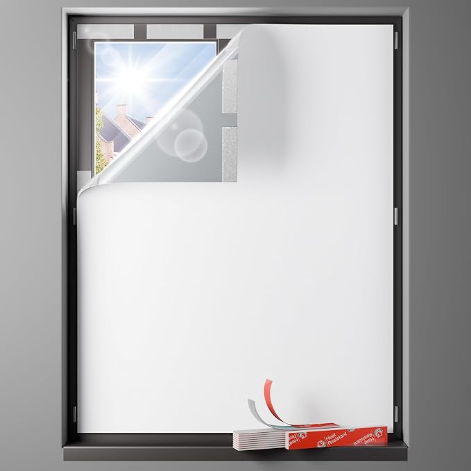 Sumobaby Blackout Curtains Portable 47”x48” No Drill Black Out Window Cover | 100% Blackout Shades with Heat-Resistant Hook&Loop Tapes,Thermal Insulated Window Blinds for Home,Nursery(1 Panel,White) by Sumobaby