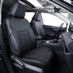 coverdream Corolla Waterproof Leather Seat Covers Custom Fit for 2023 2024 2025 Toyota Corolla Hybrid LE Seat Covers,Full Coverage,Airbag Compatible Car Seat Protector(Full Set,Red/Black) by Coverdream