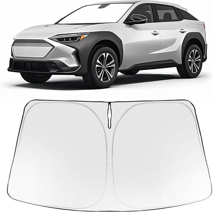 Proadsy Custom Fit Car Windshield Sun Shade for 2023-2026 Subaru Solterra | 240T Heat Shield, Drops Temp 54°F, Blocks 99% UV, Prevents Dashboard Cracking, Summer Parking & Beach Trips, Easy Twist-Fold by Proadsy