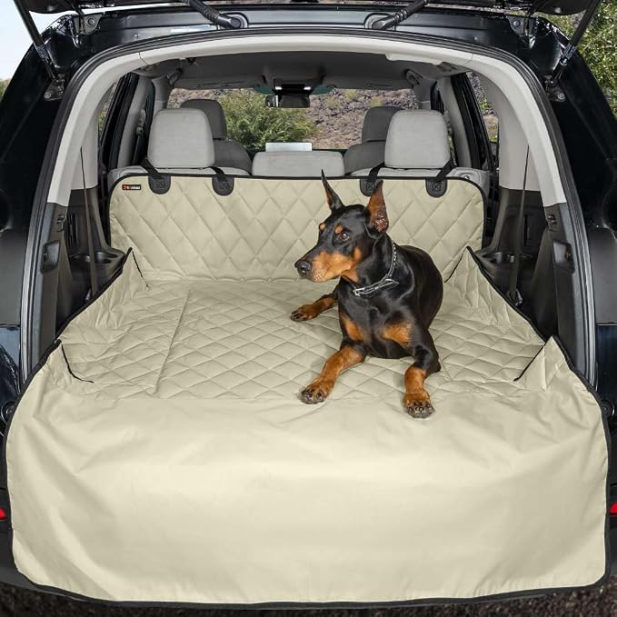 4Knines Heavy-Duty SUV Cargo Liner for Dogs, Tan Large | K9-Shield waterproof layer, non-slip backing, quick-release clips for easy install and cleanup. Machine washable. - Image 6