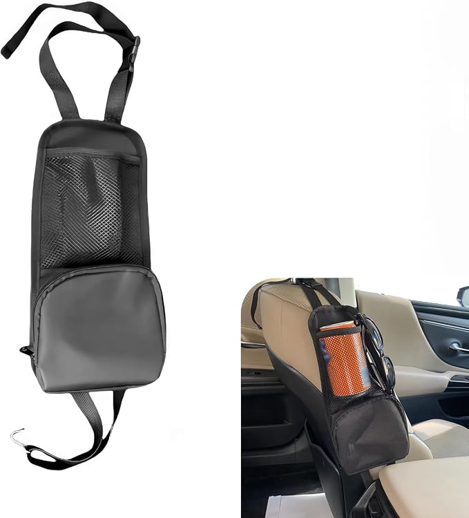 Car Seat Side Organizer, Multi-Pocket Car Seat Storage Hanging Bag, Multifunctional Mesh Net Pocket, Holds Phones, Drink, Glasses, Wallet, for Cars, Trucks by Unknown