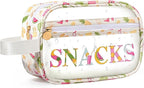 COSHAYSOO Clear SNACKS Bags Travel Pouch for Women Girls Cute Summer Beach Vacation Pool Lake Day Must Have Essentials, Teens Camp Gym Sports Park Trip Accessories Gift Bag Stuffers by COSHAYSOO