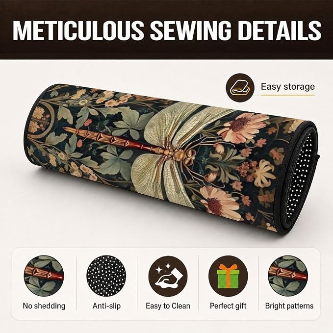 Car Trunk Mat for SUV, 31"x47" Vintage Dragonfly Cargo Liner Protector | All Weather Universal Cargo Liners for Dogs, Car Accessory for SUVs/Sedan/Wagons, Durable Non-Slip Washable Rear Cargo Mat - Image 3