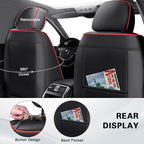 Fit for Toyota 4Runner Seat Covers 2001-2026,Premium Leather, 360° Full Protection, Thick Padding & Memory Foam, Waterproof & Stain-Resistant Car Seat Cover Front Set (2 Seat,Black&Red) - Image 3