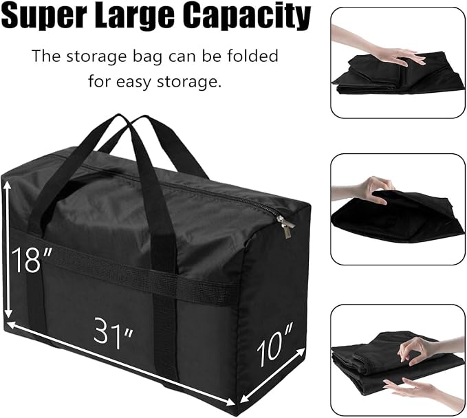Extra Large Moving Bags with Strong Zippers and Carrying Handles | Storage Bags Organizer Duffle Bag Packing Bags for Moving, Storage, Travel and Camping, Totes for Space Saving, 1 Pack - Image 2