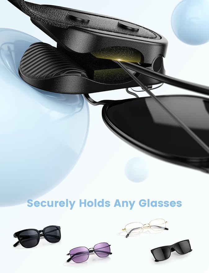 Lamicall Sunglasses Holder for Car Visor 1s One-Hand Access Never Fall | All Car Compact Anti-Scratch Glasses Holder, Non-Slip Sunglasses Car Visor Clip, Car Gift Accessories for Men & Women - Image 5