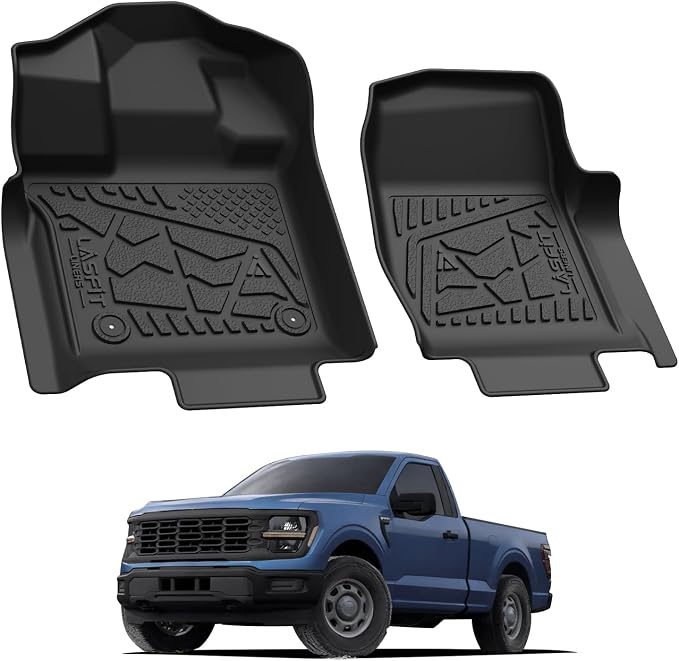LASFIT Mats for Ford F150 2015-2026 Regular Cab, Carpet Floor, Bucket Seat | Custom Fit All Weather Portector TPE Waterproof Truck Liners for Ford F150 Standard Cab, Durable Easy Clean Anti-Slip - Image 9