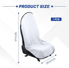 Waterproof Car Towel Seat Cover, Sweating Non Slip Car Seat Cover Protector for Gym Workout, Running, Swimming, Beach and Hiking, Machine Washable, Universal Fit for Front Seats (White) - Image 2