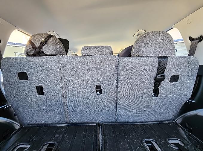 coverdream Car Seat Covers for 2024-2026 Hyundai Santa Fe,7 Seats Full Set | For 2024-2026 SE, SEL, XRT& Hybrid SEL, 2nd-Row 40/60 Split Seats W/Armrest, Polyester (Gray) - Image 8