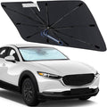 Windshield Sun Shade Umbrella for Mazda CX-30 2019-2024 Front Windows | Foldable Car Sunshade with 360° Rotating Shaft, Custom fit CX-30 Sun Visor Shield for UV Blocking and Heat Insulation by Visufy
