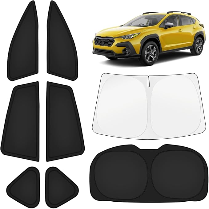 KUST Car Window Shades for Subaru Crosstrek 2024-2025 2026 Windshield Sun Shade Side Window Cover UV Block Privacy Protection Crosstrek Accessories for Camping Blackout Rear Back Full Set 8PCS by KUST