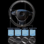 Car Steering Wheel Cover, Anti-Slip, Safety, Soft, Breathable, Heavy Duty, Thick, Full Surround, Sports Style (Black with White Line) - Image 3
