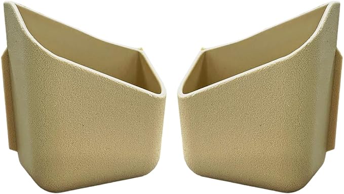 YoRise 2PCS Car Seat Side Pocket Organizer, A-Pillar Sunglass Holder, Stick-On Small Item Automotive Storage Box, Car Seat Gap Filler Organizer for Card, Cigarette, Phone, Registration (Beige) by Unknown