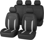 Bittwee Car Seat Covers Full Set, Breathable Automotive Front Seat Headrest Covers, Waterproof Comfortable Vehicle Seat Headrest Protection Accessories, Universal Fit (Gray) by Bittwee