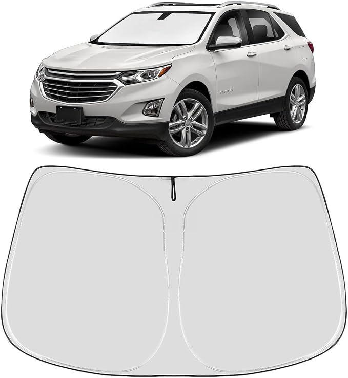 Proadsy Custom Fit Car Windshield Sun Shade for 2018-2024 Chevrolet Equinox | 240T Heat Shield, Drops Temp 54°F, Blocks 99% UV, Prevents Dashboard Cracking, Summer Parking & Beach Trips, Easy Twist-Fold by Proadsy