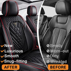 Fit for Toyota RAV4 Seat Covers 2001-2026,Premium Leather, 360° Full Protection, Thick Padding & Memory Foam, Waterproof & Stain-Resistant Car Seat Cover Front Set (2 Seat,Black&Red) - Image 5
