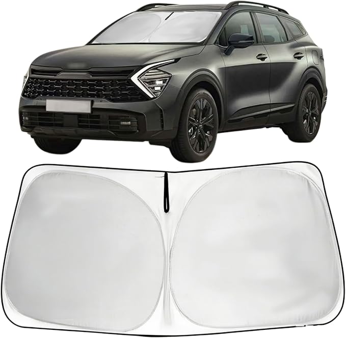 Windshield Sun Shade Sun Visor for Kia Sportage Chevy Silverado 2023-2026 | HOHUIGO Front Window Sunshade Car Screen Cover Accessories Fit Kia Sportage Foldable UV Heat Shield Protector Keep Car Cool by HOHUIGO