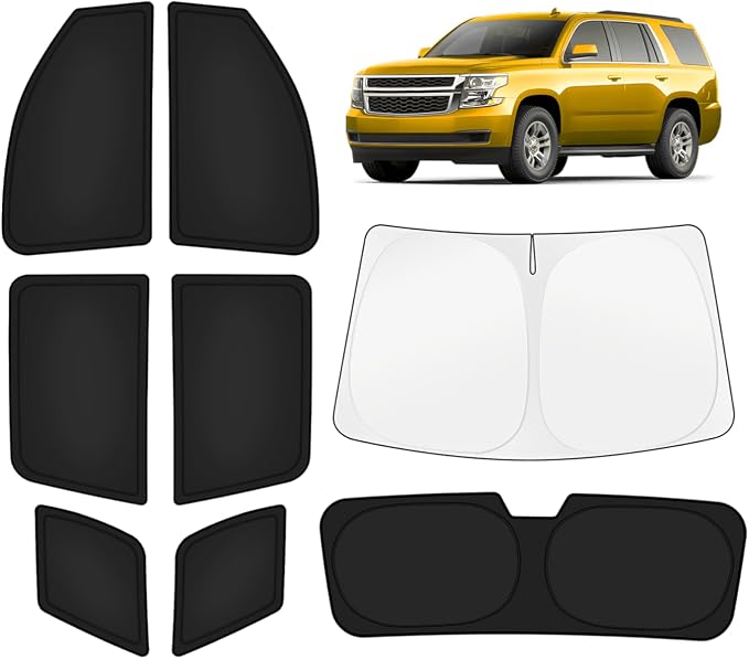 KUST Car Window Shades for Chevy Tahoe 2015-2020 Windshield Sun Shade Side Window Cover UV Block Privacy Protection Tahoe Accessories for Camping Blackout Rear Back Full Set 8PCS by KUST