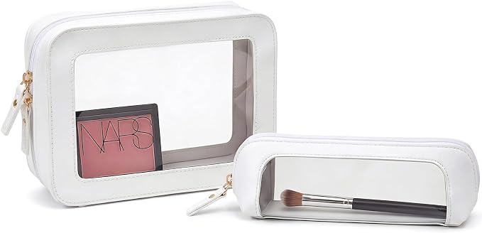 Clear Makeup Bag Set of 2,Pencil Case for Kids,Cute Travel Toiletry Bag | Travel Cosmetic Bag for Women Girls, Zipper Make Up Pouch,Cute Toiletry Organizer Makeup,Travel Essentials for Women by LETGO