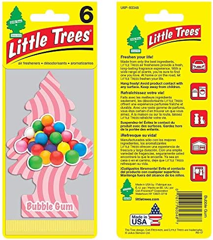 Little Trees Cardboard Hanging Car, Home & Office Air Freshener, Bubble Gum (Pack of 12) - Image 2