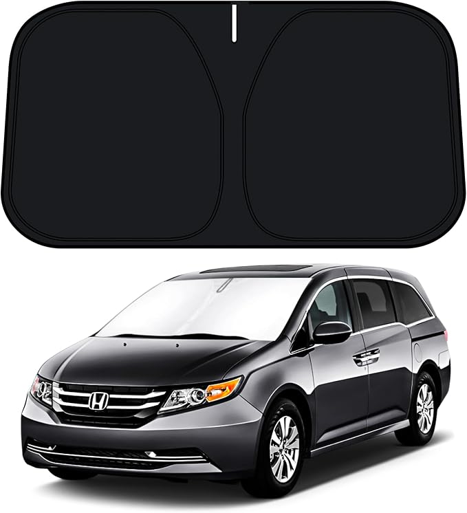 D-Lumina Windshield Sun Shade for 2011-2017 Honda Odyssey Mini Van Accessories, Front Window Sunshade Sun Visor Protector Block UV Rays Heat, Foldable 2 Layers 210T Material by D-Lumina