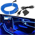 ZIMISI EL Wire Car Interior LED Strip Lights, Neon Light Strip (Blue) | 5V 16FT Car Ambient Lighting Decorations with Sewing Edge, USB Electroluminescent Car Interior Lights with Fuse Protection by Unknown