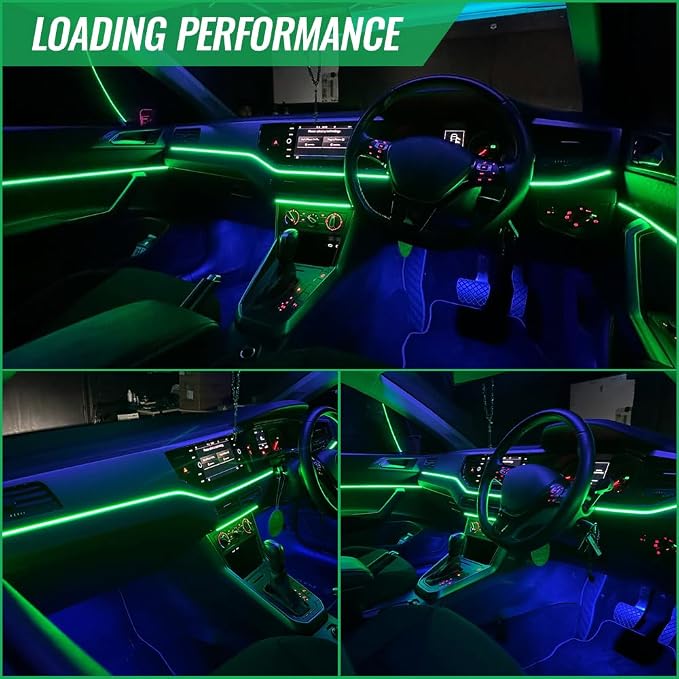 Acrylic Ambient Lighting Car Interior, 10 in 1 Dream Color Acrylic Led Strips Fiber Optic Lights Kit with APP USB Hub,Flexible Dynamic Neon Music Sync Emotion Glow Footwell Lighting for Car - Image 9
