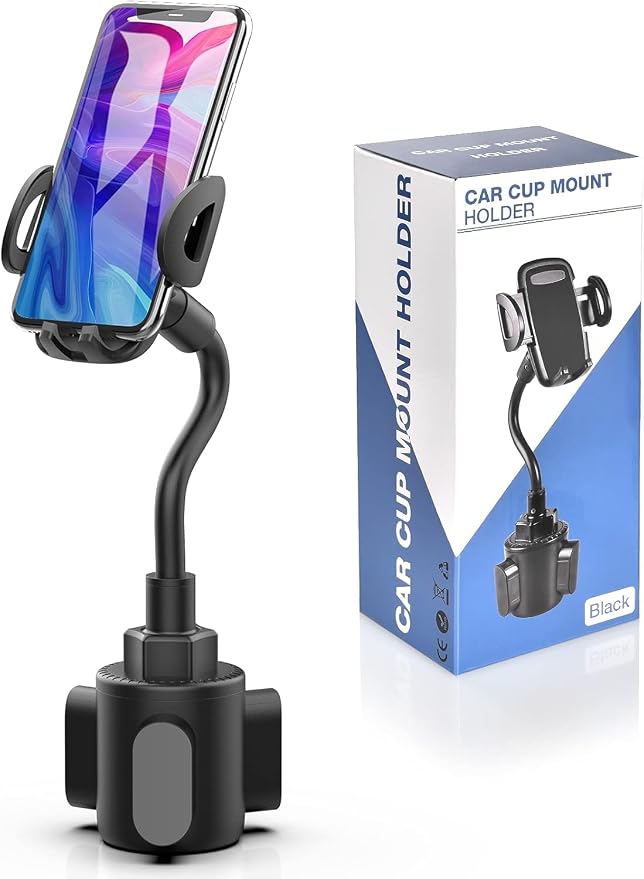 Phone Holders for Your Car, Adjustable Gooseneck Cup Car Phone Holder | 360° Rotation, Super Stable, One Button Release Universal Cup Car Holder Phone Mount for iPhone, Samsung and All Smartphones by bokilino