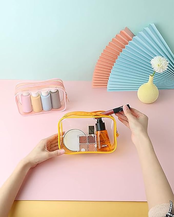 Buminee Clear Pouch Small, 6.6"x2.3"x4.7" Size TSA Approved Toiletry Bag, Travel Bags for Toiletries, Cosmetic Bag for Women and Men Small - Mixed Color - 5 Pack - Image 7
