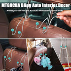 Bling Purse Hook for Car Headrest, Cute Car Seat Hooks (2Pack) | Upgraded,Durable Stainless,Car Purse Hanger,Purse holder,Rhinestones,Bag Hooks,Car Hooks for Purses and Bags Cute,Lake Blue - Image 7
