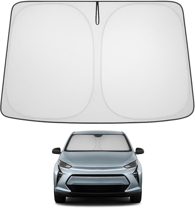 Proadsy Custom Fit Car Windshield Sun Shade for 2017-2023 Chevrolet Bolt EV | 240T Heat Shield, Drops Temp 54°F, Blocks 99% UV, Prevents Dashboard Cracking, Summer Parking & Beach Trips, Easy Twist-Fold by Proadsy