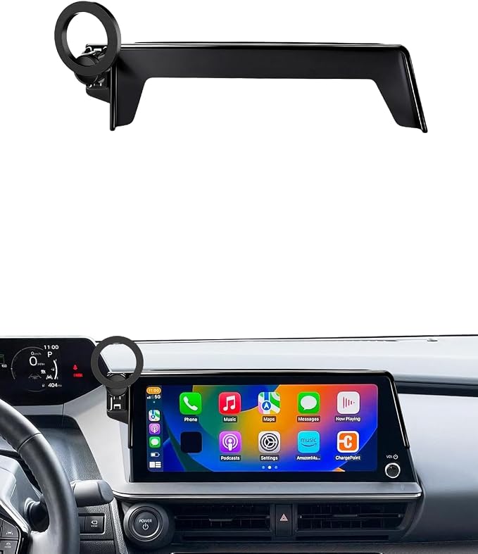 PZK Car Phone Holder for Toyota Prius 2023-2025 2026 Accessories 12.3-Inch | Strong Magnetic Compatible with MagSafe Screen Phone Mount Fixed Clip with Sunglasses Storage Box 360° Rotation Hands Free by SpecificCarPhoneHolder