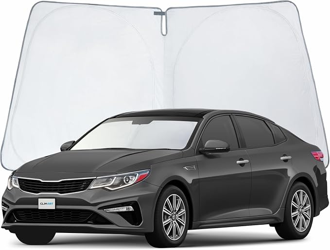 CLIM ART Windshield Sun Shade for Kia Optima 2016-2020, Custom-Fit Foldable Car Sunshade, Vehicle Sun Protector, Front Auto Windshield Cover, Car Accessories - WS3016 by CLIMART