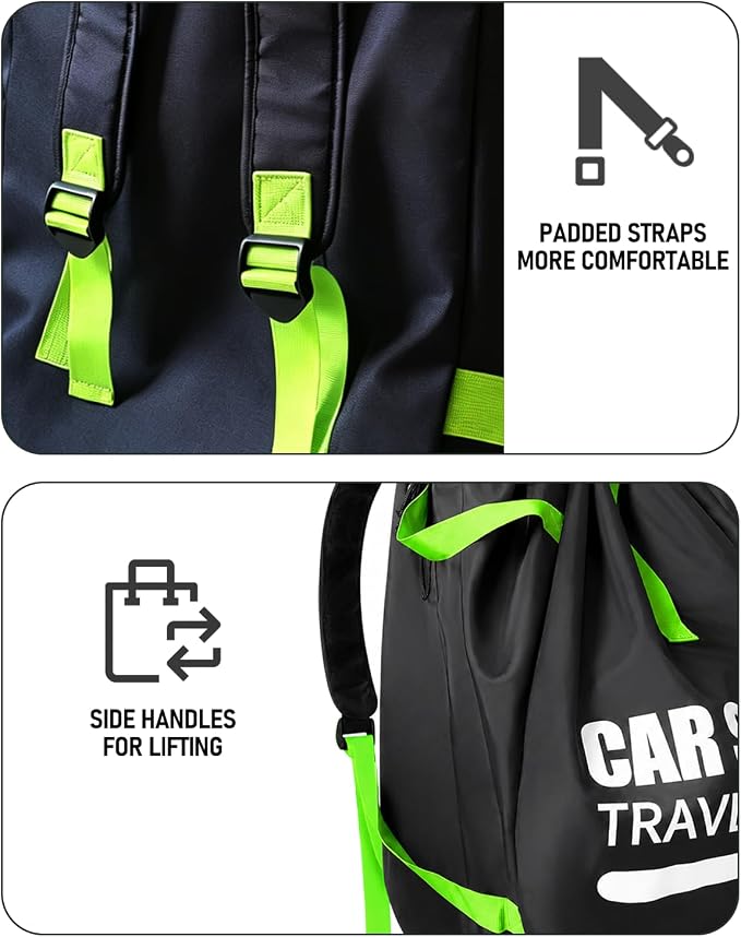 Car Seat Travel Bag for Airplane, Padded Strap Car Seat Bags for Air Travel | Thickened Large Car Seat Bags for Air Travel with Comfort Padded Straps,Carseat Storage Backpack Airport,Carseat Cover Travel - Image 5