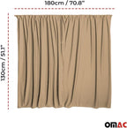 OMAC 54" x 71" Cab Divider Curtain Van Cabin Campervan Kit Beige - Image 3