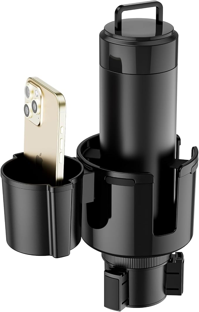 Basix by iOttie Adjustable Dual Cup Holder for Car with Expandable Base, Oversized Main Compartment, Removable Second Cup or Phone Holder Attachment, Fits Most Vehicles by Unknown