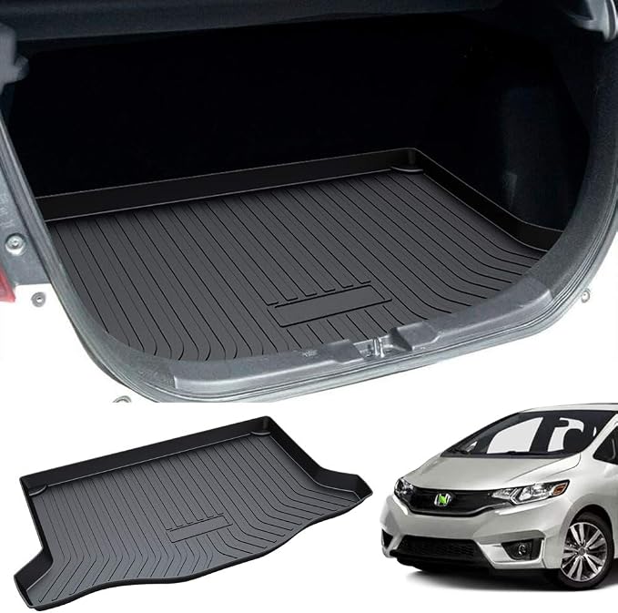 Powerty Trunk Mat for Honda Fit 2015-2020, All Weather TPE Cargo Mat Liner for Fit Rear Trunk by Powerty
